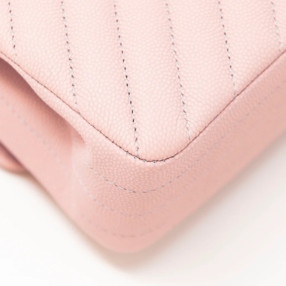 Chanel Pink Chevron Medium Classic Flap - Picture 8 of 16